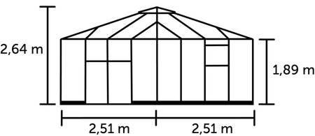Halls Qube Square - 6,3 Sort 3 mm hærdet glas i hele baner