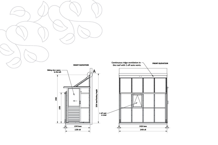 Classic 'Lean-To Baby Four' - 4 Paneel - Tür Recths Seite
