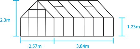 Halls Universal - 128 black 3mm toughened glass in full panes - double door