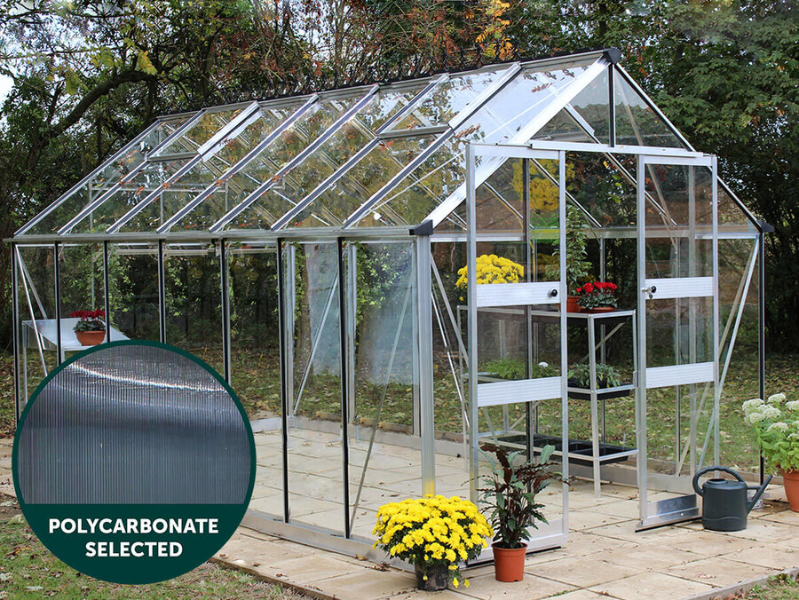 Halls Cotswold Blockley 14x8ft - Alu/Black - 6mm polycarbonate