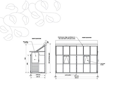 Classic 'Lean-To Baby Four' - 6 Paneel - Tür Recths Seite