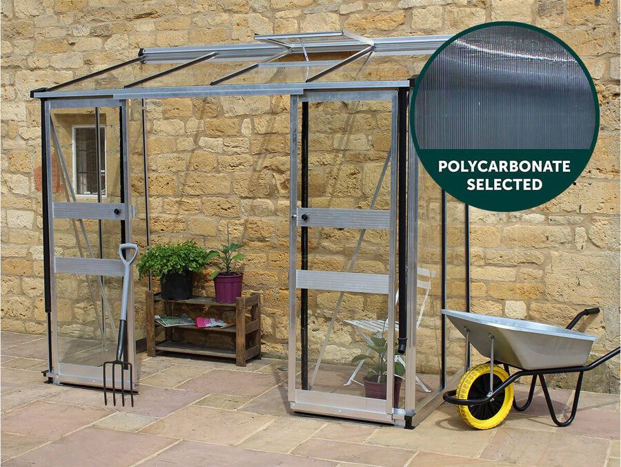 Halls Cotswold Broadway 4x8ft - Alu/Black - 6mm polycarbonate