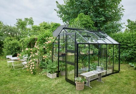 Halls Cotswold Burford - 6,2 sort 3 mm hærdet glas i hele baner