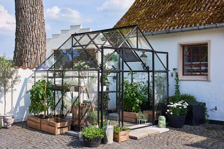 Halls Qube+ - 6,6 sort 3mm hærdet glas i hele baner