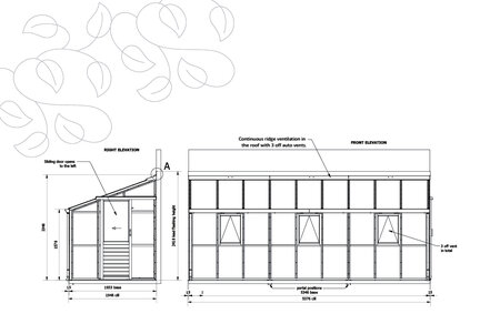 Classic 'Lean-To Six' - 9 Panel - Dør Højre Side