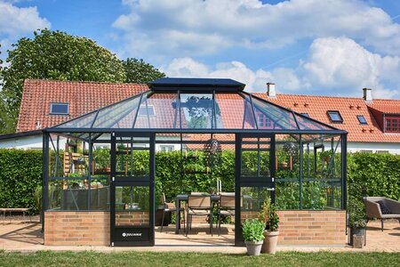 Juliana Grand Oase - 18,8 m2 murmodel antracit/sort 3mm hærdet glas i hele baner