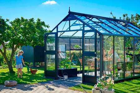 Juliana Premium - 13,0 m2 Anthrazit/Schwarz 3 mm Sicherheitsglas in voller Länge