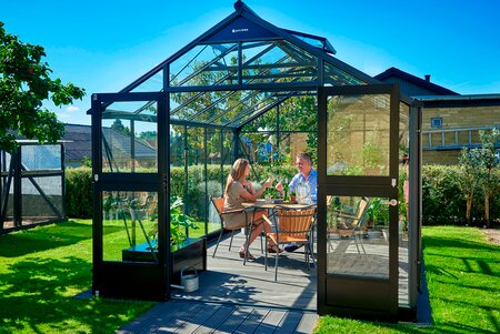 Juliana Premium - 13,0 m2 Anthrazit/Schwarz 3 mm Sicherheitsglas in voller Länge