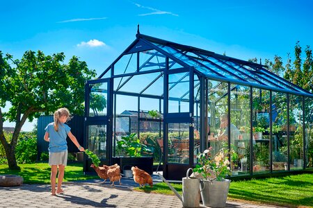 Juliana Premium - 13,0 m2 Anthrazit/Schwarz 3 mm Sicherheitsglas in voller Länge