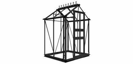 Halls Cotswold Birdlip 4x4ft - Black - 3mm toughened glass