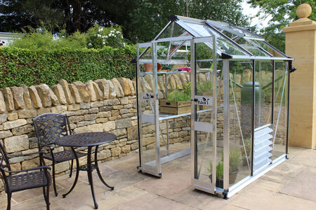 Halls Cotswold Birdlip 4x6ft - Aluminium - 3mm toughened glass