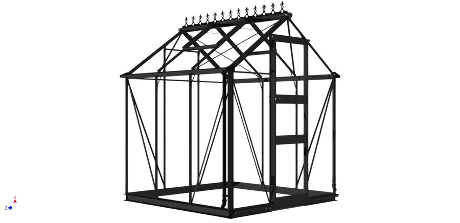 Halls Cotswold Burford 6x6ft - Black - 3mm toughened glass
