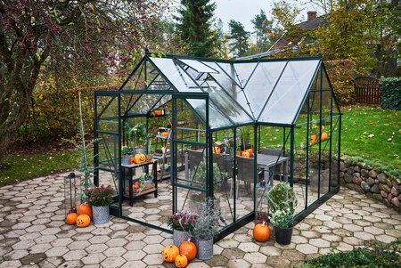 Halls Garden Room - 12,9 grøn 3mm hærdet glas i hele baner