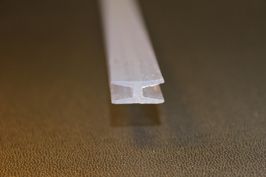 H-liste klar - 610 mm til 3 mm hærdet glas (9*12467)