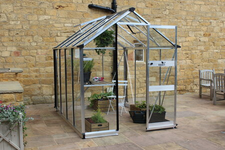 Halls Cotswold Burford 8x6ft - Aluminium - 3mm toughened glass