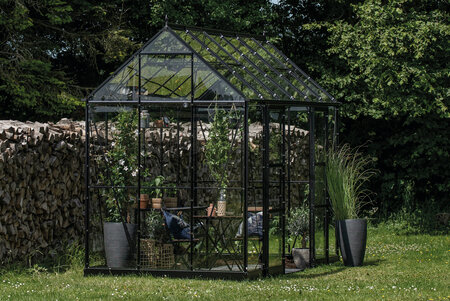 ICON Planthouse 6 · 7.3 m² (6' x 12') Sort m/3 mm Hærdet Glas