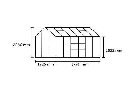 ICON Planthouse 6 · 7.3 m² (6' x 12') Sort m/3 mm Hærdet Glas