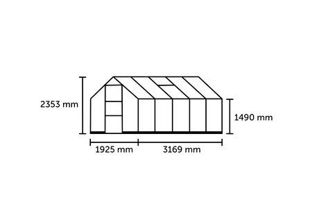 ICON 6 · 6.1 m² (6' x 10') Grøn m/4 mm Polycarbonat