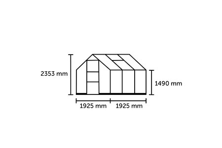 ICON 6 · 3.7 m² (6' x 6') Alu m/3 mm Glas