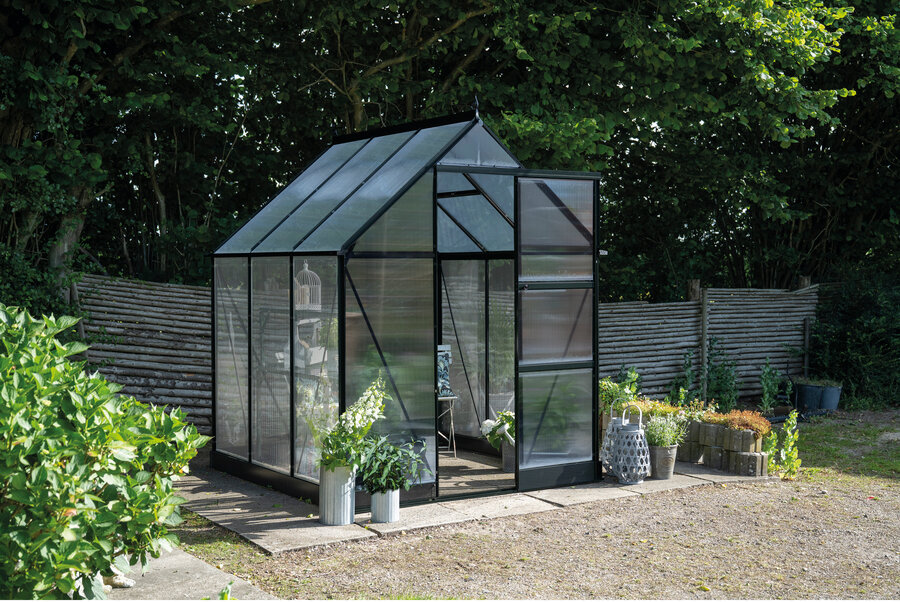 ICON 6 · 3.7 m² (6' x 6') Schwarz mit 4 mm Stegdoppelplatten