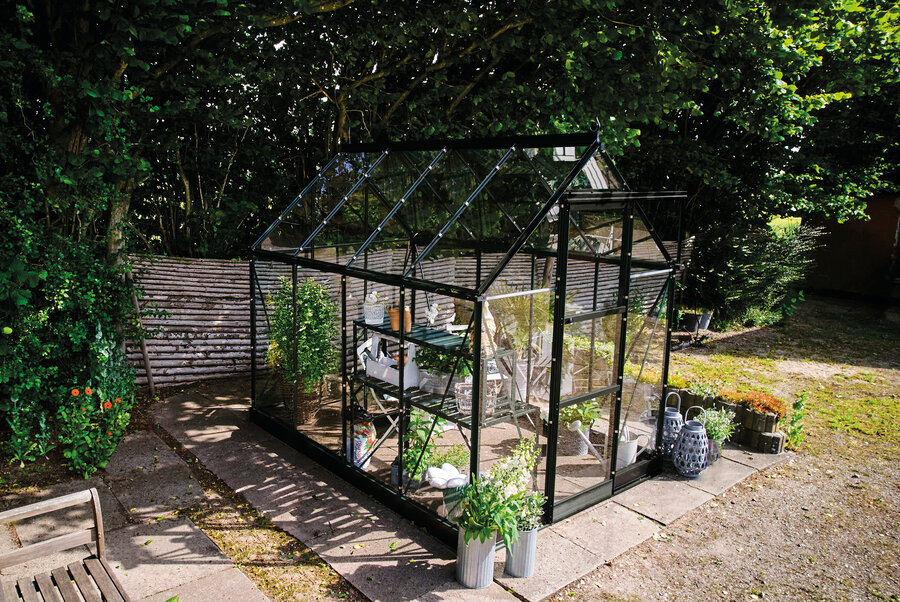 ICON 6 · 4.9 m² (6' x 8') Sort m/3 mm Hærdet Glas