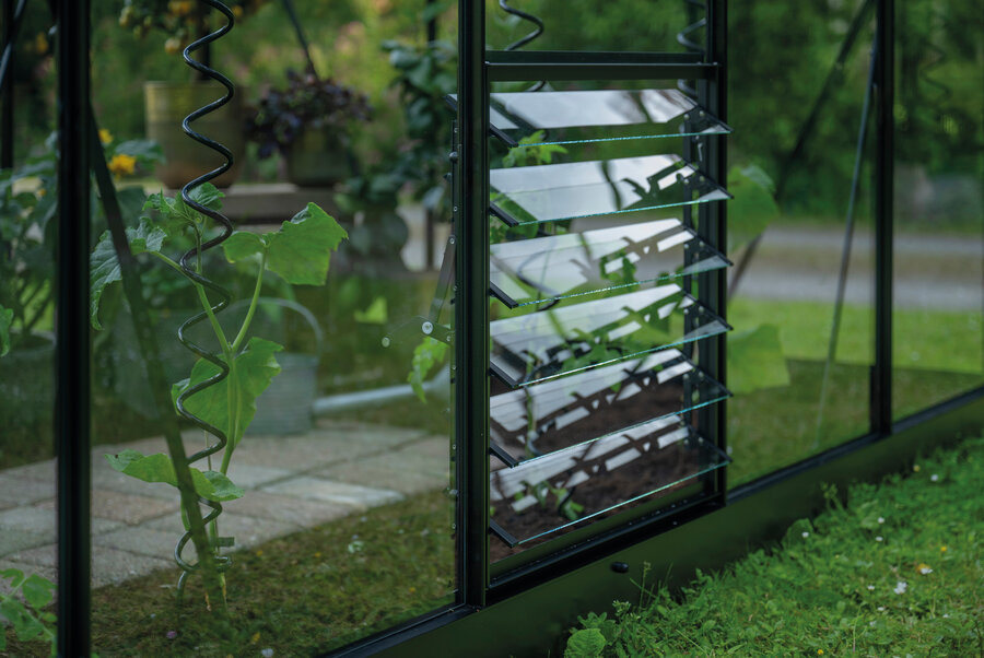 Halls jalousivindue inkl. glas - Qube - sort