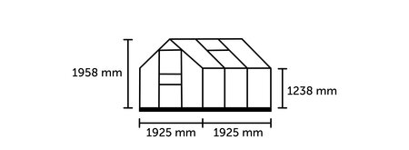 Halls Popular 6x6 - Aluminium - 3mm Horticultural Glass
