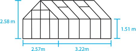 Halls Magnum 10x8 - Aluminium - 6mm Polycarbonate