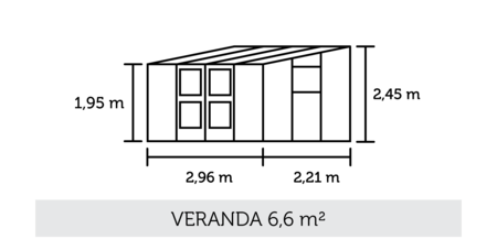 Juliana Veranda 7x9 - Anthracite/Black - 3mm Toughened Glass