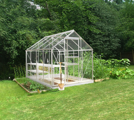 Halls Popular 6x8 - Aluminium - 3mm Toughened Glass