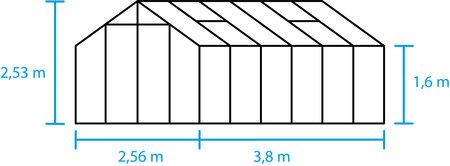 Halls Cotswold Blockley 12x8 - Aluminium - 6mm Polycarbonate