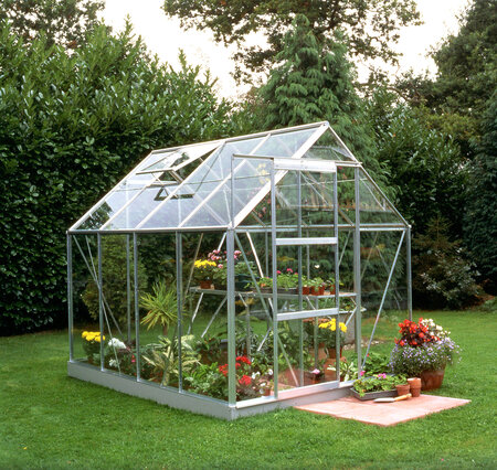 Halls Popular 6x8 - Aluminium - 3mm Toughened Glass