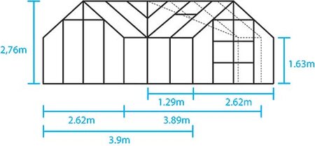 Halls Garden Room 12x12 - Black - 3mm Toughened Glass