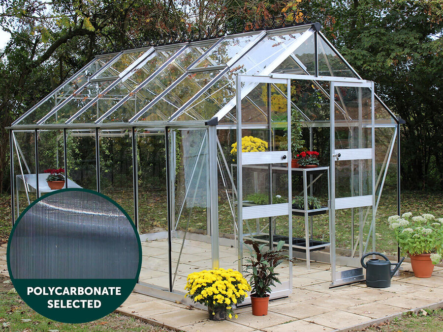 Halls Cotswold Blockley 12x8 - Aluminium - 6mm Polycarbonate