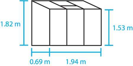 Halls Wall Garden 2x6 - Aluminium - 3mm Toughened Glass