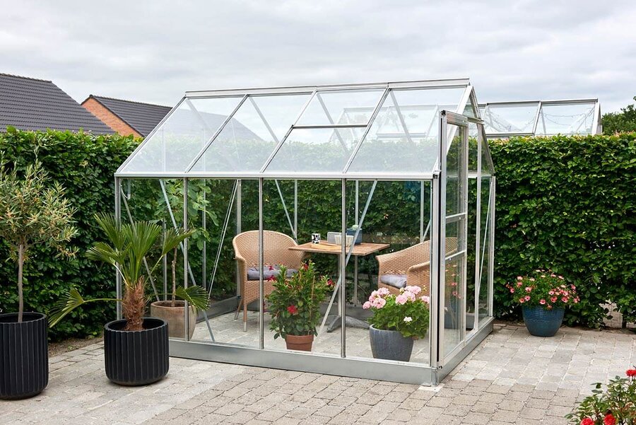 Halls Popular 6x8 - Aluminium - 3mm Toughened Glass