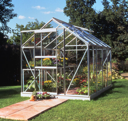 Halls Popular 6x8 - Aluminium - 3mm Toughened Glass
