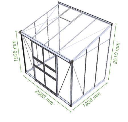 Halls Cotswold Broadway 6x8 - Aluminium - 6mm Polycarbonate